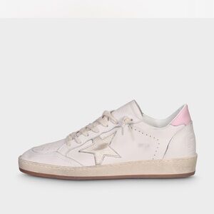 Golden Goose Pink and Cream Star Sneakers